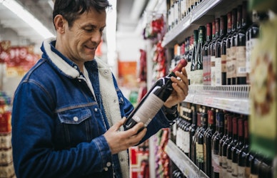 Buying wine in supermarket