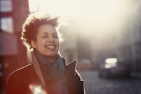 Happy Urban Portrait Of A Woman In Her 30S Istock 503753526
