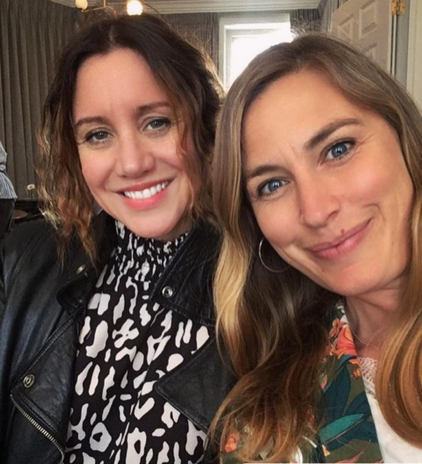 Kate and Mandy from Love Sober smile at camera.